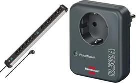 "Brennenstuhl Premium-Alu-Line Power Strip" 12 jungčių / aukštos kokybės aliuminio maitinimo juosta ir kištukinių lizdų adapteris su apsauga nuo viršįtampių 13 500 A