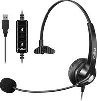"Callez" kompiuterio ausinės USB su mikrofonu, kompiuterio ausinės "Skype" programiniam telefonui, aiškesnės, lengvesnės ir patogesnės