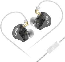"CCA CRA In-Ear" ausinės, itin plonas membraninis dinaminis garsiakalbis, IEM, aiškus garsas ir gilūs bosai, laidinės ausinės su nesipainiojančiu nuimamu kabeliu, juodos spalvos, su mikrofonu