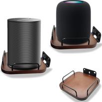 "Counlisha" universalus garsiakalbių sieninis laikiklis, saugiai reguliuojamas, tikro medžio sieninis laikiklis, nedidelės garsiakalbių lentynos "Bose", "Homepod", JBL, "Sonos", "Sony", KEF, "Google", "Roku" (graikinis riešutas, 2 pakuotės)