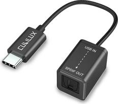 "Cubilux" USB C SPDIF siųstuvas, vienkryptis C tipo optinio garso išvesties adapteris su 192KHz/24Bit, skirtas "MacBook Pro/Air", nešiojamajam kompiuteriui, kompiuteriui