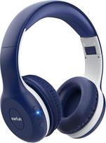 "EarFun" vaikiškos "Bluetooth" ausinės, 85/94 dB garsumo reguliavimas, "HiFi" garsas, HD mikrofonas, 40 valandų baterija, sulankstomos, reguliuojamos, belaidės "Bluetooth" ausinės mokyklai / kelionei, mėlynos spalvos