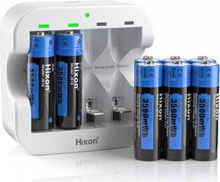 "Hixon" įkraunama 1,5 V AA baterija, įkraunamos 1,5 V AA baterijos, 3500 mWh didelės talpos AA baterija, 8 vnt. su 2,0H "Ultra Type-C" greituoju įkrovikliu