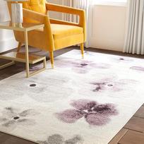 "Safavieh Adirondack Collection" ADR123L Dramblio kaulo ir violetinės spalvos senovinių gėlių akvarelės ploto kilimas (5'1" x 7'6")