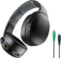 "Skullcandy Crusher Evo" belaidės ausinės per ausis su jutiminiais bosais, 40 valandų veikianti baterija, mikro, suderinamos su "iPhone", "Android" ir "Bluetooth" įrenginiais - juodos spalvos