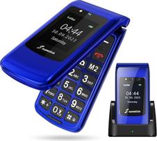 "SweetLink F2PLUS" senjorų mobilusis telefonas Sulankstomas mobilusis telefonas be sutarties su dideliais mygtukais, SOS pagalbos iškvietimo funkcija, 2,4 colio spalvotu ekranu, 1000 mAh, įkrovimo stotele, greituoju rinkimu, FM radiju,