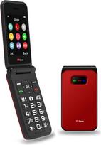 "TTfone TT760" sulankstomas 4G telefonas su dideliais mygtukais senjorams ir avariniu mygtuku - atrakintas bazinis mobilusis telefonas (raudonas, su USB laidu)