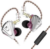 "Yinyoo KZ ZSX In-Ear Monitor" ausinės su 1DD 5BA hibridiniais garsiakalbiais, ZSX ausinės IEM 5 subalansuotos armatūros ir dinaminės su 2 kontaktų keičiamuoju kabeliu (su mikrofonu, violetinės spalvos)