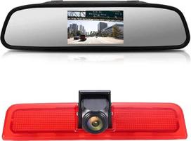 12 mm objektyvas CMOS atbulinės eigos kamera + 4,3 colio automobilio galinio vaizdo veidrodis stabdžių žibintas Automobilio stogo atbulinės eigos kamera, skirta VW Caddy Life 2K Facelift III Box 2KA Estate Cross Maxi Tdi Third 3 2003-2014 m.