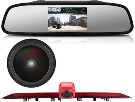18 mm lęšis aukščiausios kokybės automobilio trečiasis stogas originalus stabdžių žibintas galinio vaizdo kamera, skirtas VW Crafter 2017 Man TGE nuo 2017 m. Modifikuotos transporto priemonės stabdžių šviesos autobusas (su 4,3 colio galinio vaizdo veidrod