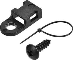 50 vnt. juodų nailoninių kabelių tvirtinimo spaustukų su varžtais ir dirželiais 19 mm x 9 mm x 4,6 mm