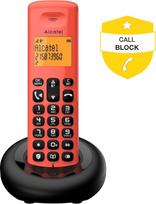 ALCATEL E260 Solo belaidis telefonas - blokuoja nepageidaujamus skambučius - laisvų rankų įranga - raudonas