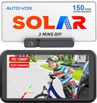 AUTO-VOX Saulės atbulinės eigos belaidė kamera su 5 colių 1080P monitoriumi: 5000 mAh akumuliatorius 2 min. "pasidaryk pats" montavimas ir dviguba padalinta belaidė atbulinės eigos kamera, IP69K vandeniui atspari atbulinės eigos kamera automobiliui, sunkv