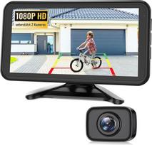 AUTO-VOX W12 belaidė automobilio atbulinės eigos kamera: Atbulinės eigos kamera: 5 colių LCD 1080P atbulinės eigos kameros radijas palaiko 2 kameras, atbulinės eigos kamera su stabiliu signalu, atspari vandeniui, IP69K, naktinis matymas automobiliui, sunk
