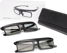 AWOL VISION DLP Link 3D akiniai Įkraunami aktyvaus užrakto akiniai, suderinami su AWOL VISION LTV-2500, LTV-3500, Vanish TV ir kitais DLP-Link 3D projektoriais (2 vnt.)