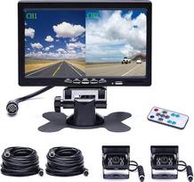 Camecho Dual Backup Kamera 4 Split Monitor hinten Kamera Auto 18 IR-Nachtsicht wasserdicht Aviation 4 Pins Anschluss 33 ft Kabel Für LKW/Wohnmobil-/Trailer/Bus
