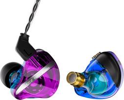 CCZ DC01 PRO "HiFi In-Ear Monitor" ausinės, galinga žemų dažnių diafragma, laidinės žaidimų ausinės su tikru 0 latentinio ryšio kabeliu, HD mikrofonu, skirtos skambinti muzikai ir žaisti (violetinės spalvos, be mikrofono)