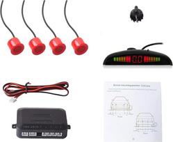 CoCar Auto Rückfahrwarner Einparkhilfe 4 jutikliai Einparkassistent Einparksystem PDC + LED Anzeigen + Akustische Warnung - Rot