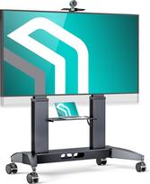 ONKRON televizoriaus stovas, pritaikytas 70-110 colių televizoriui, sveriančiam iki 130 kg, profesionalus televizoriaus stovas, reguliuojamo aukščio Max 1000 x 600 VESA televizoriaus stovas/aliuminio televizoriaus krepšelis su ratukais, juodas TS2821-B