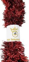 Raudona kalėdinė folija Tinsel girlianda Metallic Streamers Kalėdų eglutės apdaila Laimingų Naujųjų metų vakarėlio lubų pakabos dekoracijos Viduje ir lauke Blizganti blizganti girlianda 28 pėdų 5