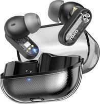TOZO "Crystal Pods" ausinės Belaidės "Bluetooth" 5.4 Bluetooth ausinės, hibridinės aktyvaus triukšmo slopinimo ausinės, du mikrofonai ENC AI Clear Call, 35 valandų trukmės, programėlė, atsparios vandeniui IPX5 - juodos spalvos