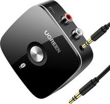 UGREEN Bluetooth 5.1 aptX HD garso adapteris stereo sistemai, mažo delsimo belaidis imtuvas su RCA lizdu, dvigubas suporavimas su mobiliuoju telefonu, planšetiniu kompiuteriu ir kt. HiFi "Bluetooth" imtuvas garsiakalbiams,