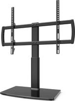 Universalus reguliuojamo aukščio 32-70 colių televizoriaus stovas LCD plokščiaekranių televizorių stovas Stiklo tvirtinimo įtaisas VESA 600 x 400 mm Stovas stalui Juodas
