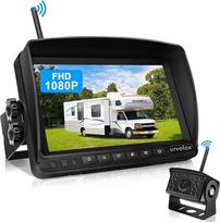 URVOLAX belaidė atbulinės eigos kamera, 7 colių monitorius, IP69K vandeniui atspari automobilio atbulinės eigos kamera, radijas, 1080P HD naktinis matymas, 170° platus kampas, belaidė parkavimo pagalba sunkvežimiams, priekaboms, priekaboms, UR61X