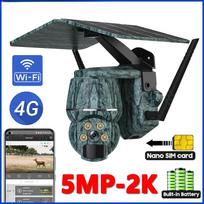 2K 4G SIM lauko saulės kamera 5 MP WIFI žmogaus / gyvūno PIR belaidė PTZ vandeniui atspari apsauga IP naktinio matymo laukinės gamtos kamera 5MP Wifi Camera