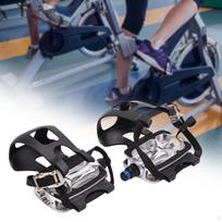 Treniruoklio pedalai 1/2  sriegis Profesionalūs neslystantys lengvi patalpų dviračių pedalai su kojų dirželiais