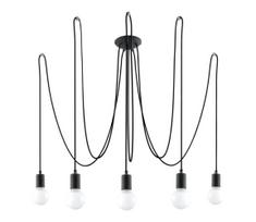 Sollux SL.0371 - Pakabinamas sietynas EDISON 5 5xE27/60W/230V voras juoda