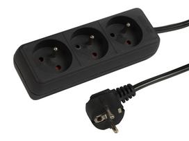 PR-370P 3 lizdų maitinimo ilgintuvas su įžeminimu 5m juodas 3x1.5mm