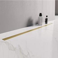 Braižyto aukso spalvos dušo latakas New Trendy Visio Slim Gold Brushed 90 cm