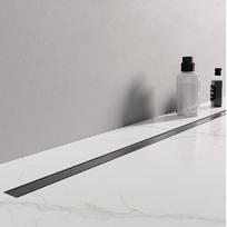 Braižytos gunmetal spalvos dušo latakas New Trendy Visio Slim Brushed Gunmetal 90 cm