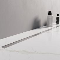 Braižyto nerūdijančio plieno spalvos dušo latakas New Trendy Visio Slim Brushed inox 80 cm