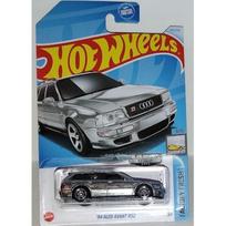 Kortelė 9,5/10    Hot Wheels Mainline Modeliukas Audi RS2 Silver Raw Zamac