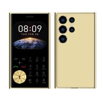 Mažas mobilusis telefonas 2 SIM kortelių fotoaparatas žibintuvėlis MP3 FM Magic Voice 2,01  ekranas 2G GSM mygtukas mobilieji telefonai auksas