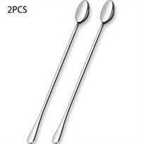 Stainless Steel Iced Tea Spoons Set of 2, 29.7cm Long Handle Stirring Spoons, Durable Cocktail Mixing Spoons for Home, Kitchen, Café, Bar 2PCS