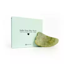 Jade Gua Sha nefrito akmuo masažui. žalias