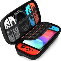 Žaidimų konsolė Nešiojimo dėklas, skirtas Nintendo Switch ir NAUJAS Switch OLED modelis (2021), nešiojamasis kieto apvalkalo maišelis, kelioninis žaidimų krepšys jungikliui (juodas)