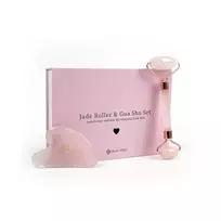 Jade Gua Sha masažo rinkinys. rožinis