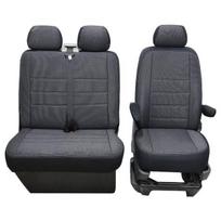 MODELINIAI PREMIUM SĖDYNIŲ UŽVALKALAI FORD TRANSIT CUSTOM 2014-... spalva - juoda 2+1 vnt