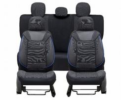 CLASSICO SĖDYNĖS UŽVALKALAS BLACK/BLUE THREAD spalva - juoda su mėlynais siūlais komplektas