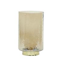 Žvakidė stiklinė gintaro spl. 15.5x15.5x25 cm  Art glass