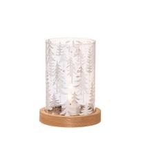 Žvakidė stiklinė, medinė 12x12x16 cm Tree 4Living 629865