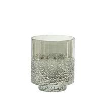 Žvakidė/vaza stiklinė pilka 15x15x18.5 cm  Art glass