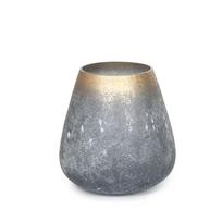 Žvakidė/vaza stiklinė pilka 20.5x20.5x20.5 cm  Art glass
