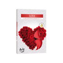 Arbatinės žvakutės AURA Love 6 vnt.