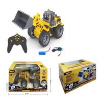 Nauja 1:18 Nuotolinio valdymo buldozeris Inžinerinis kastuvas Šakinio krautuvo inžinerijos transporto priemonės žaislai Vaikai berniukai Žaislai Buldozeris Traktoriaus modelis 6 kanalai geltona