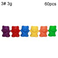 ŽAISLAI IR MAŽYLIUKAI 60 vnt. Spalvingų meškos formos skaitiklių, skaičiuojančių skaičius, mokymo priemonės klasėje 3g 60Pcs/Set